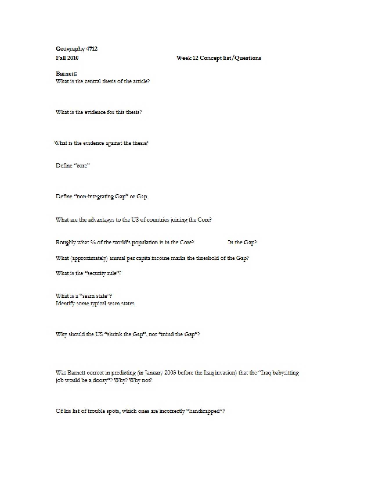 Set of Questions