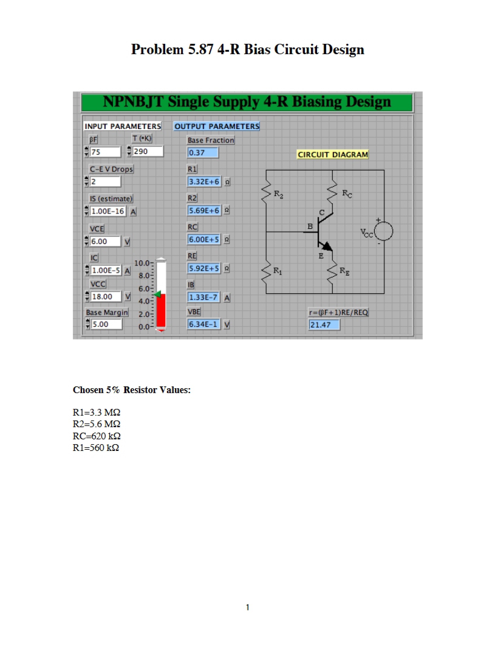 Circuit Design 4-R Bias (Problem 5.87)