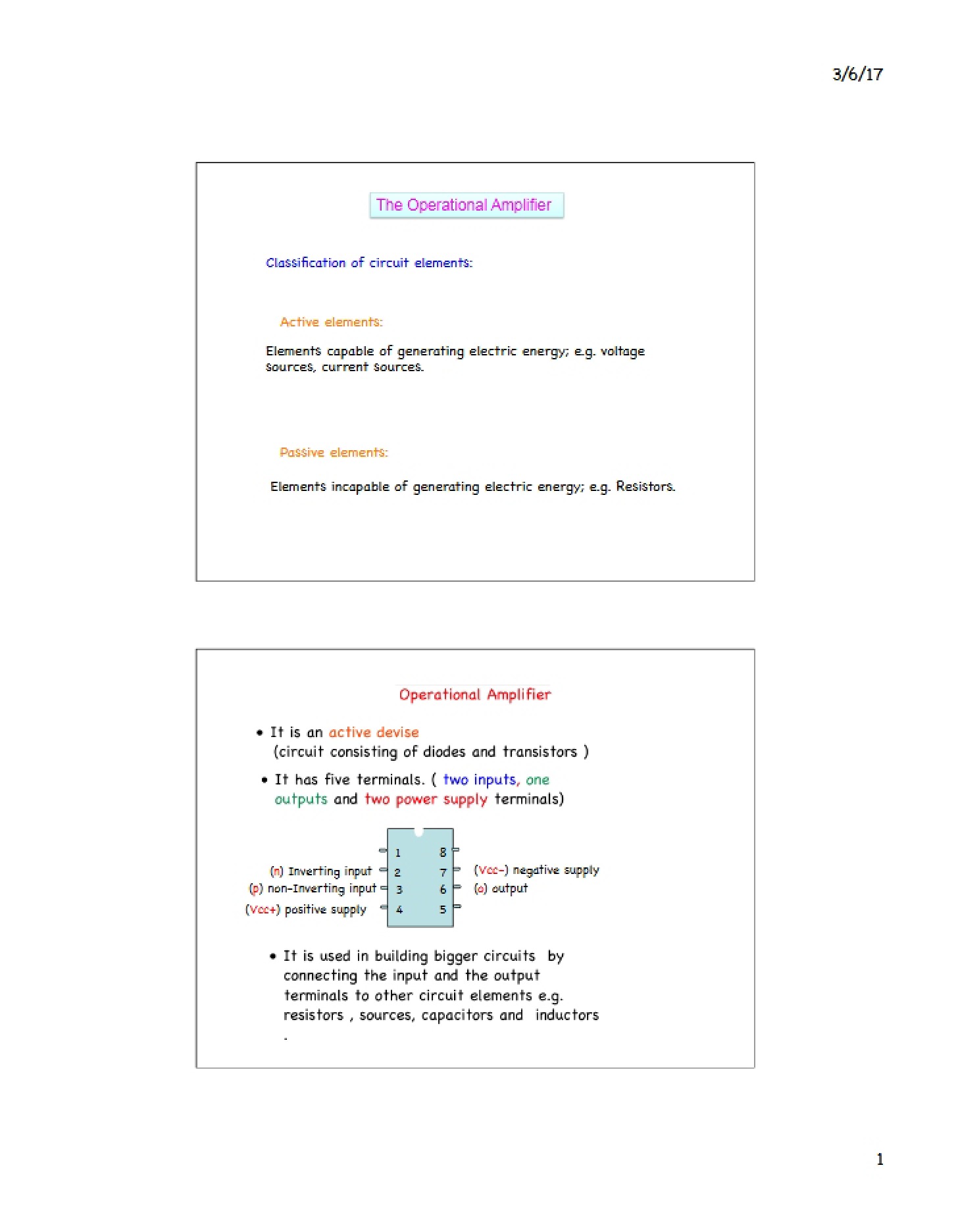 Lecture 13 Op-Amp