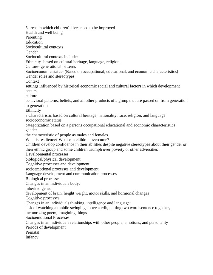 Child Development Concepts - Parenting, Gender, and Education