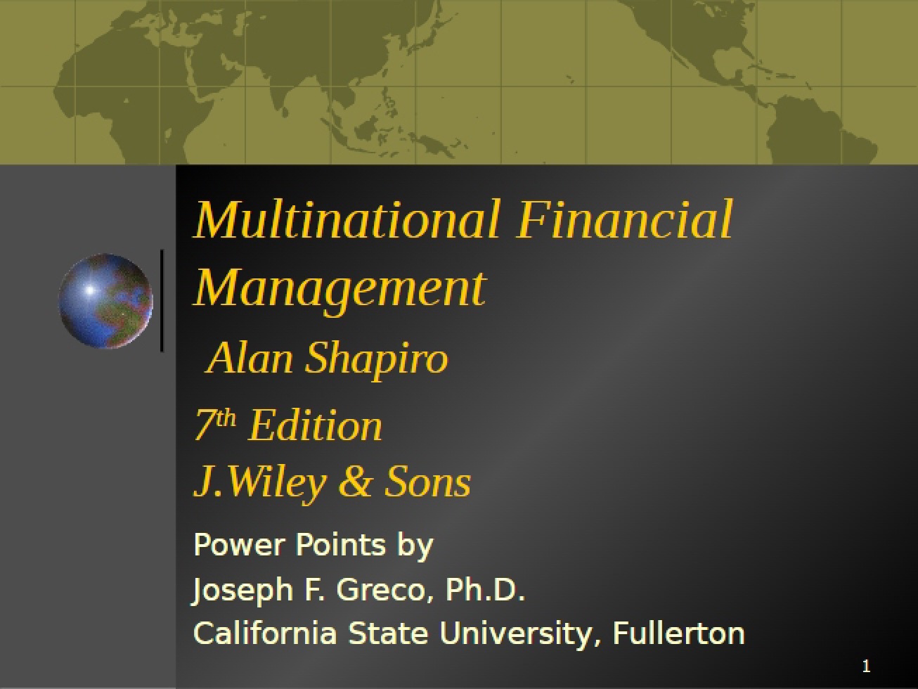 Multinational Financial Management Issues