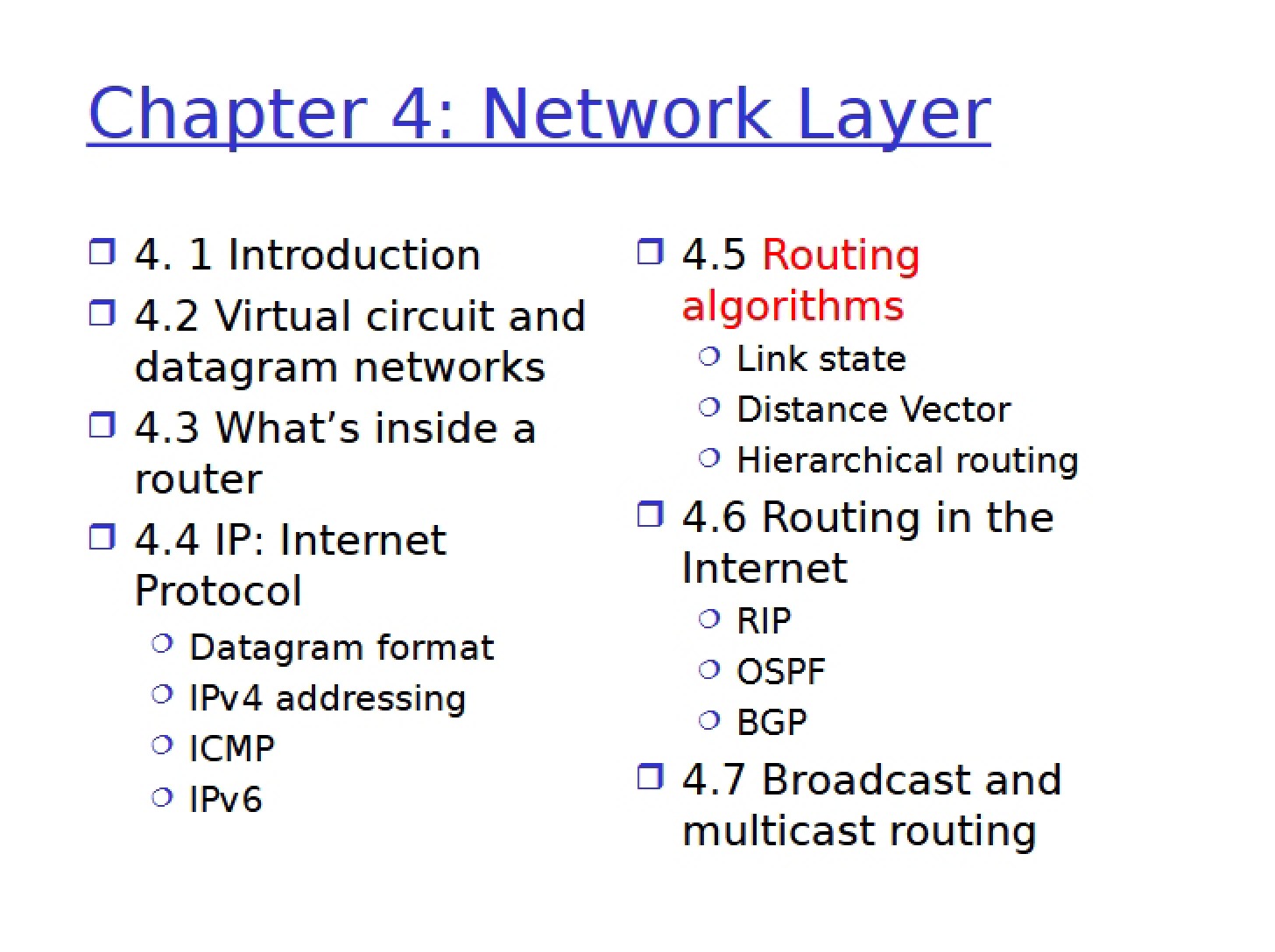 Network Layer - Ch 4