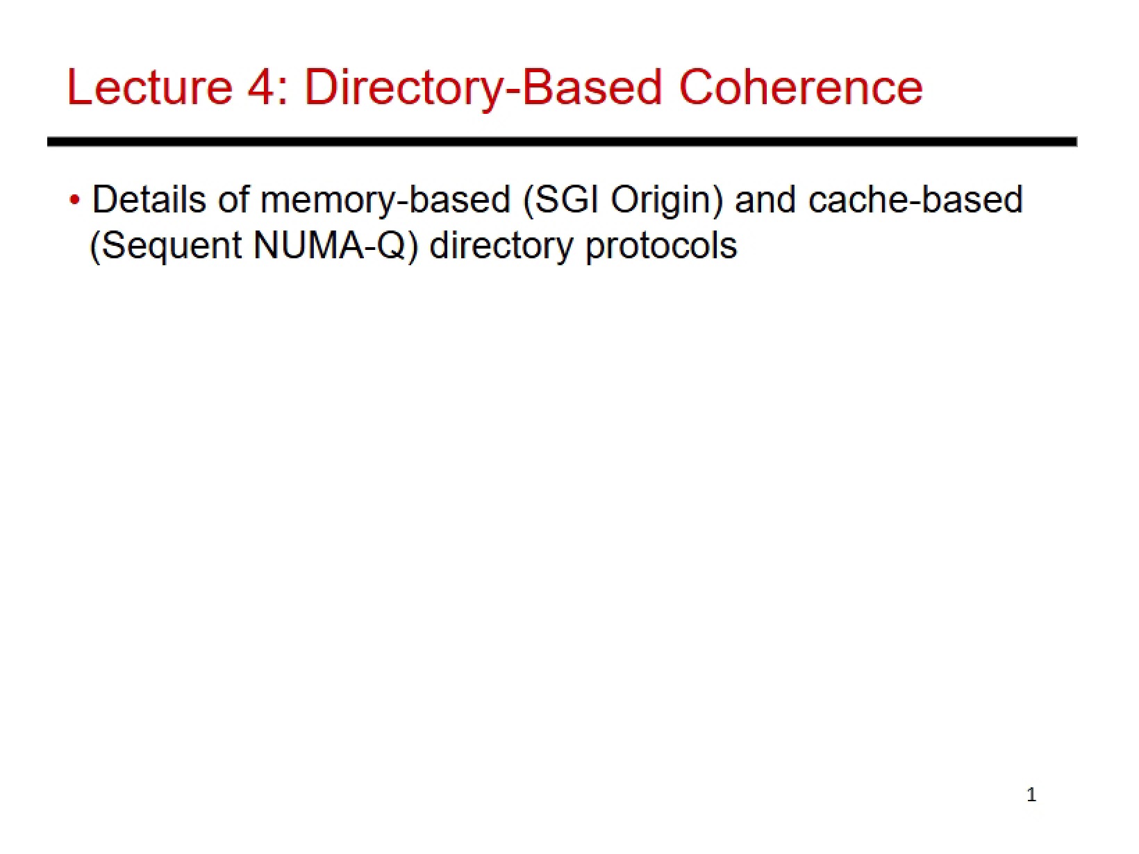 Coherence Based on Directories