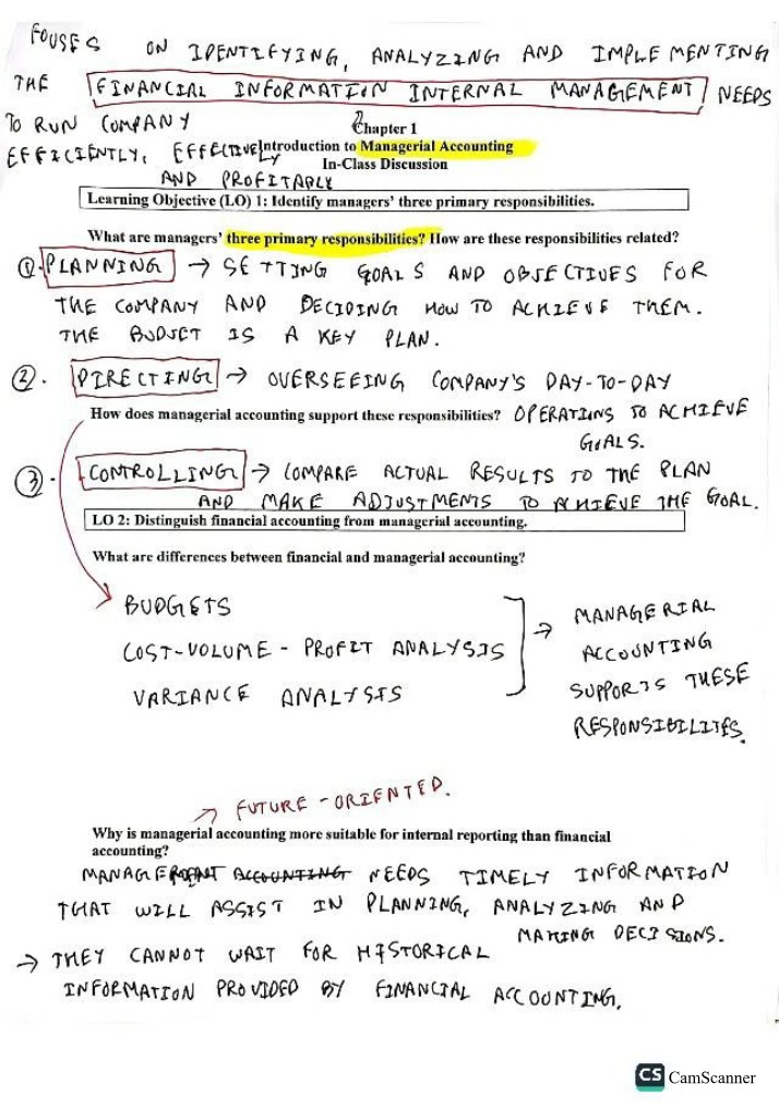 Managerial Accounting - Introduction to Foundational Concepts
