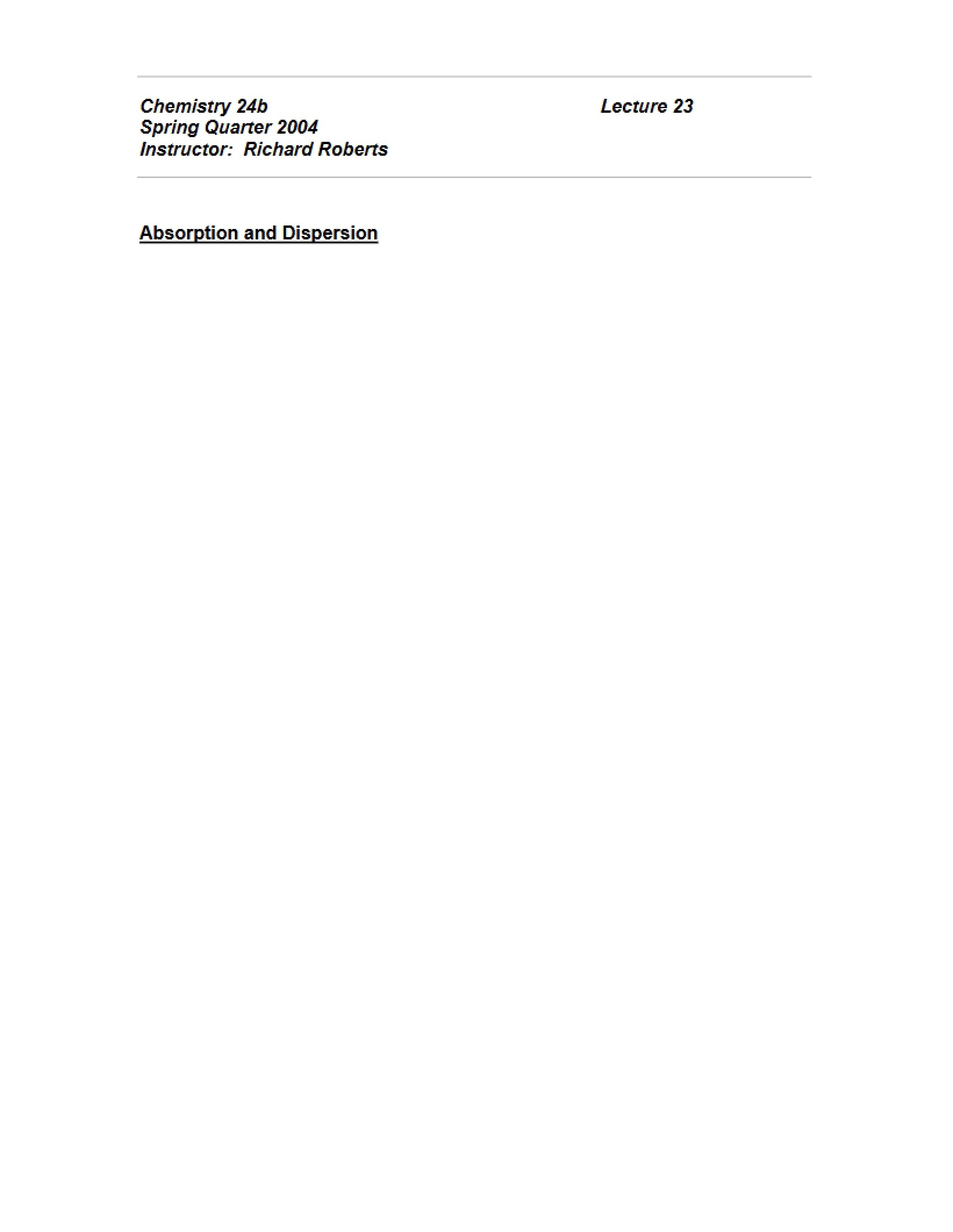 Biophysical Chem Notes