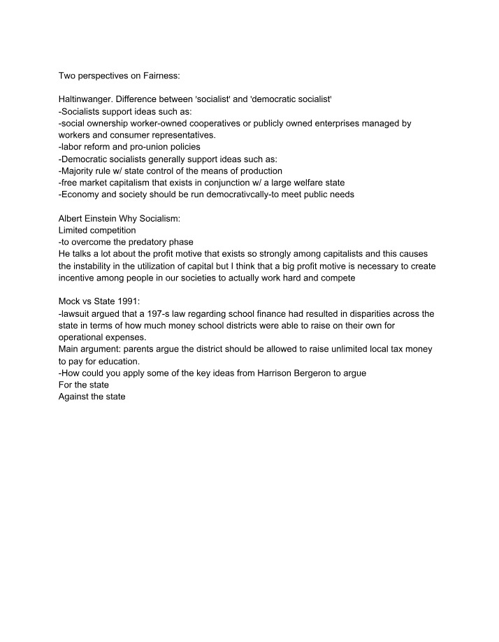 WOb Fairness Notes