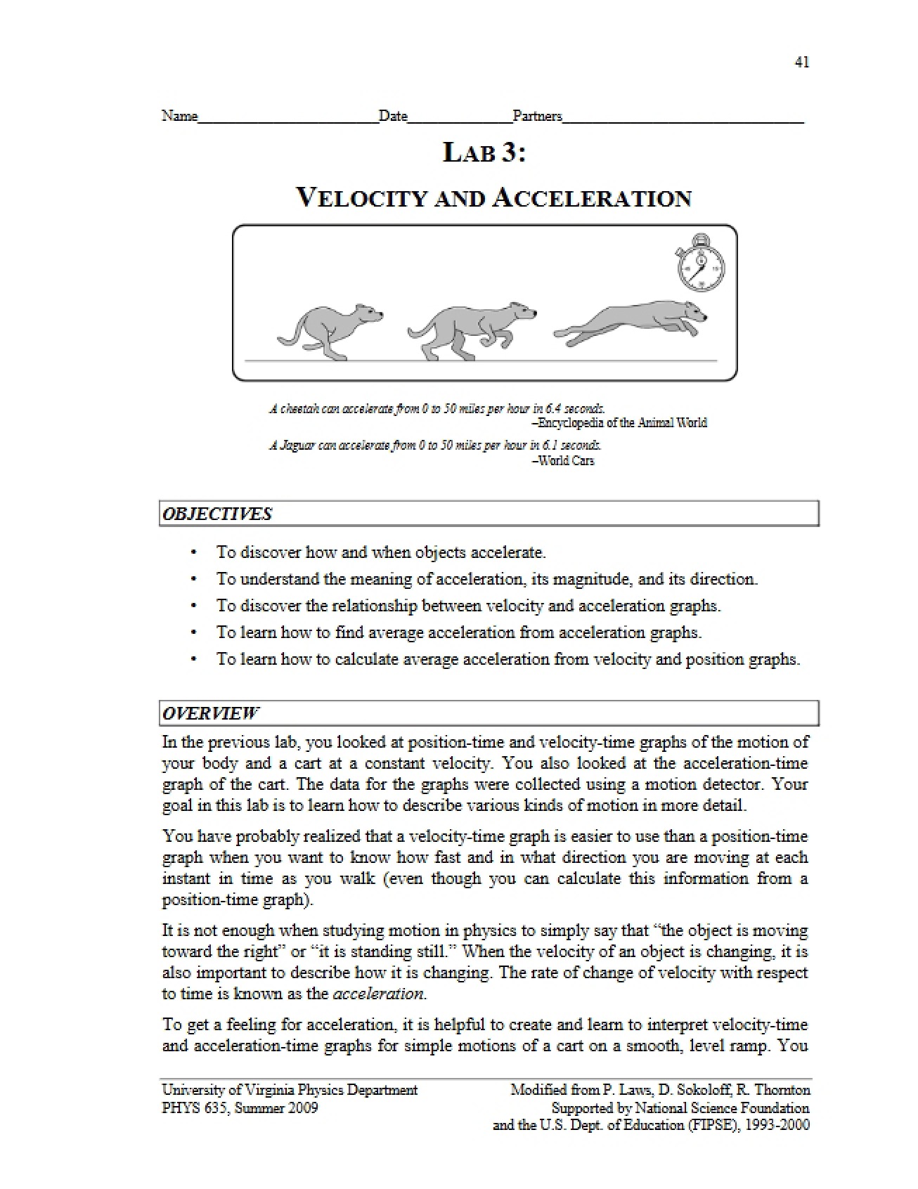 Acceleration and Velocity