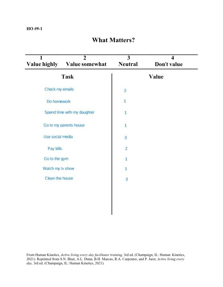 Values Survey - What Matters