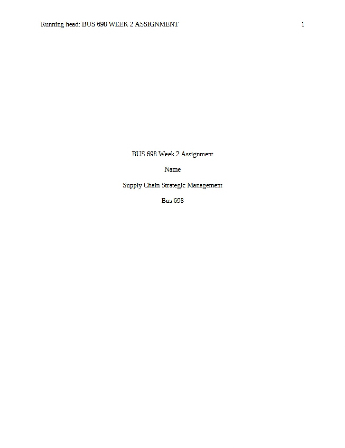 Assignment for Week 2