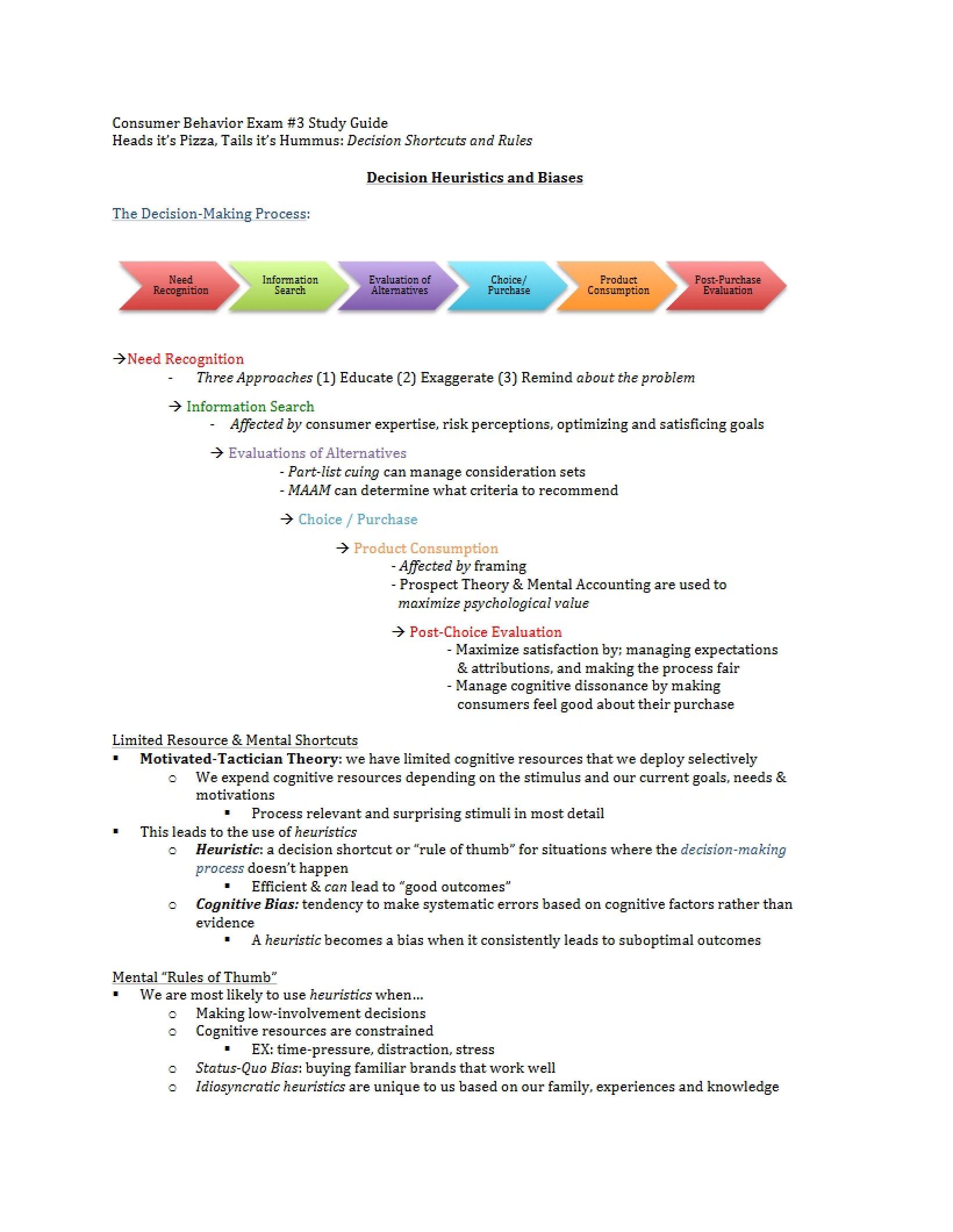 Biases and Decision Heuristics