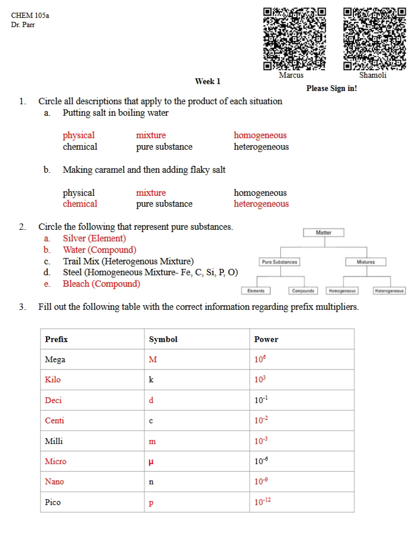 Solutions for Week 1 Sheet