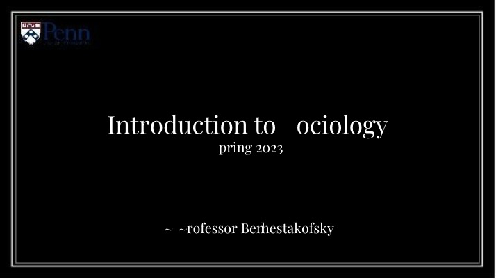Introduction to Sociology Course Syllabus