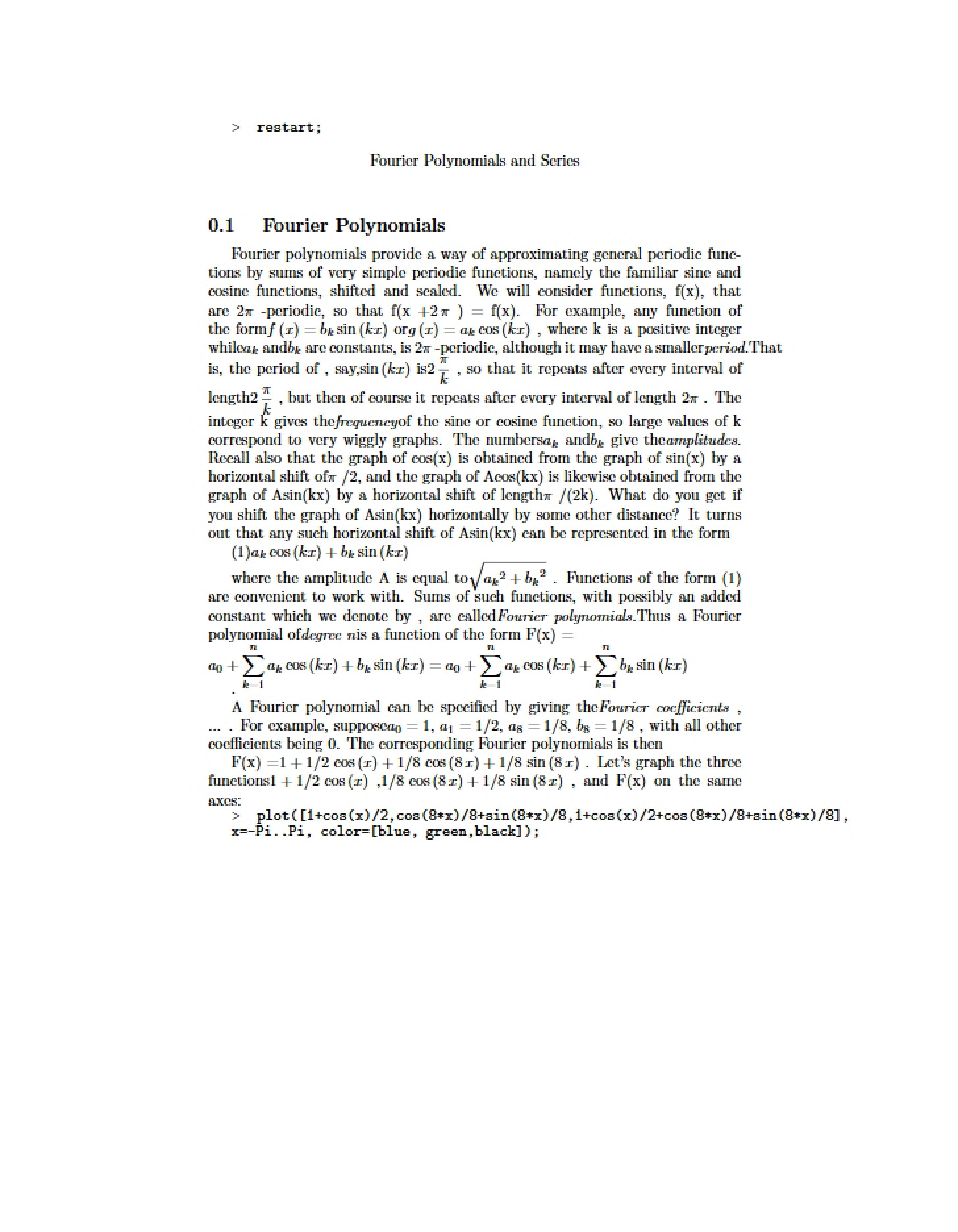 Polynomials of Fourier