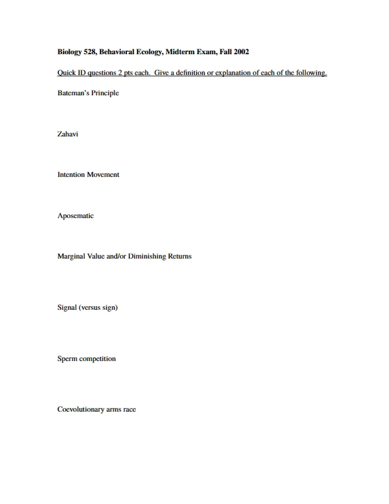 Examination Midterm