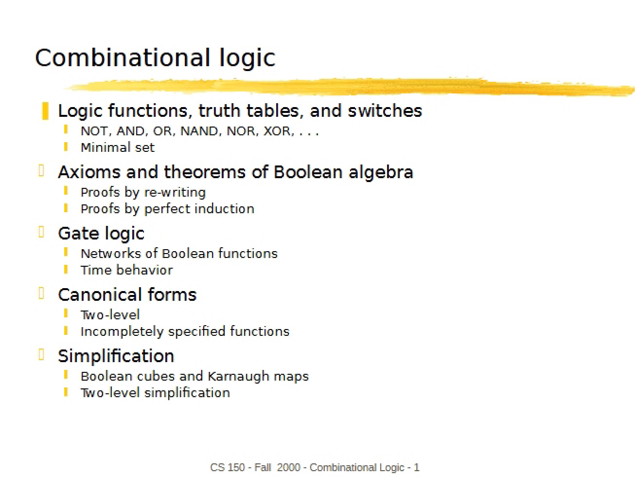 Combinational Logic Overview