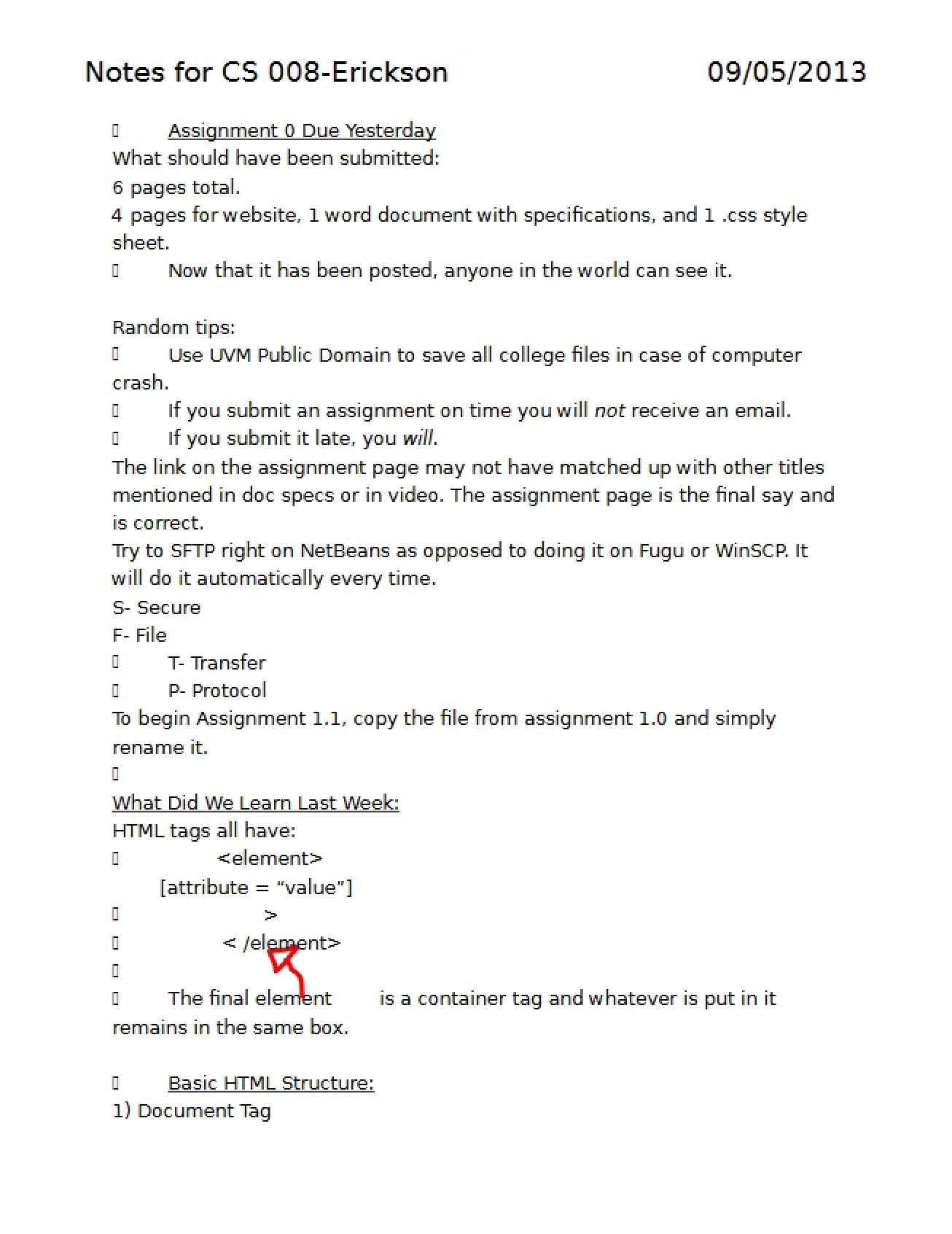 Web Site Development Note One