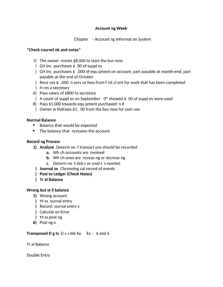 Accounting Information Systems - Journal Entry and Normal Balance