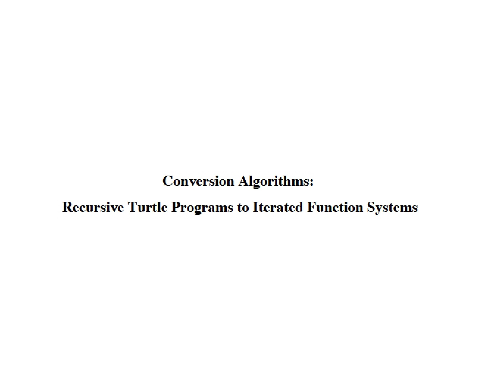 Algorithms for Conversion
