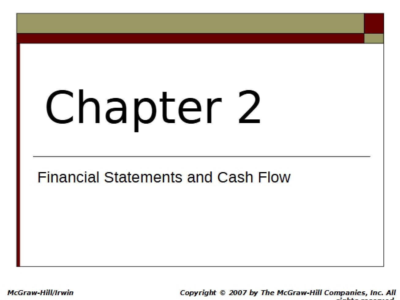 Cash Flow and Financial Statements