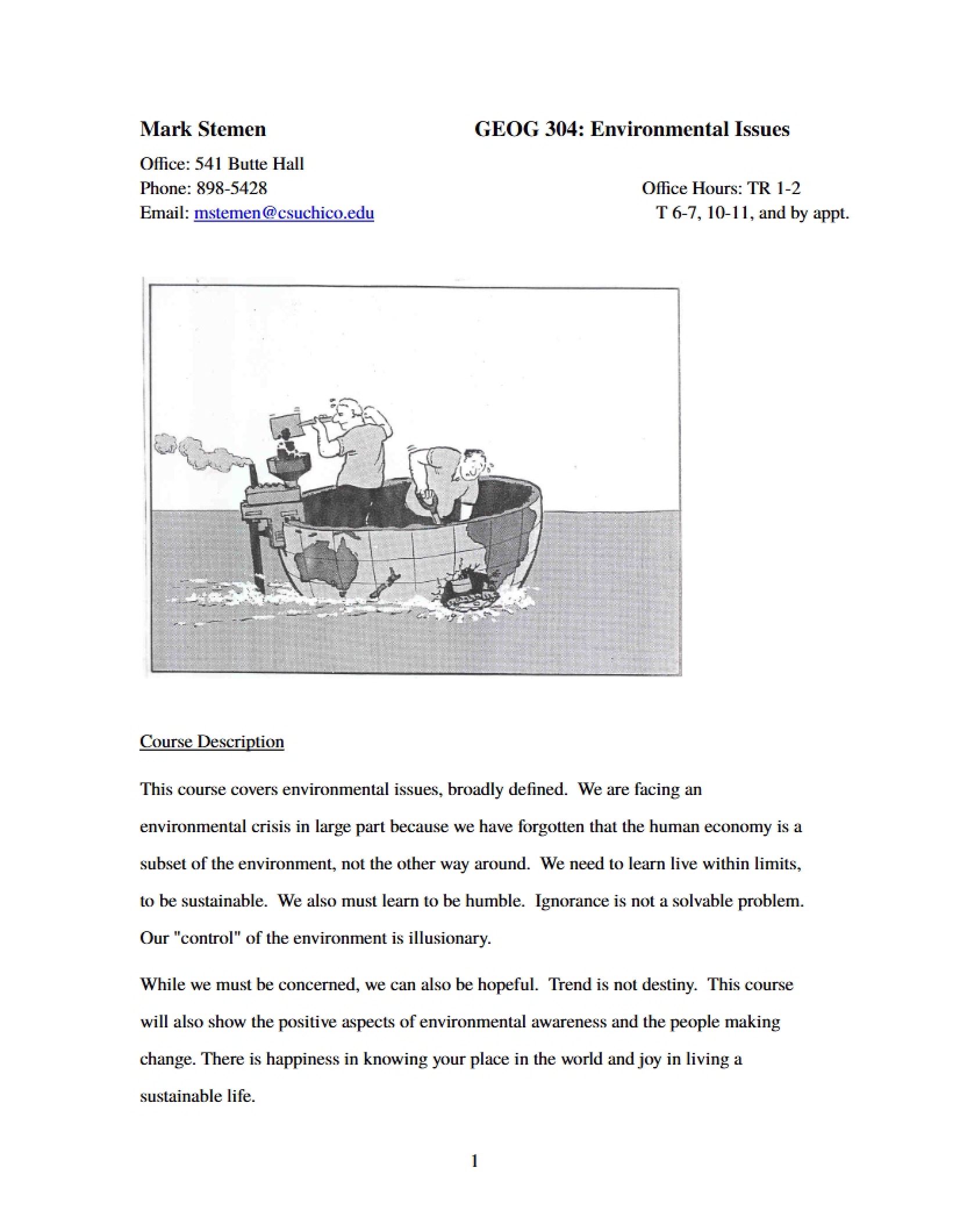 Syllabus Environmental Issues