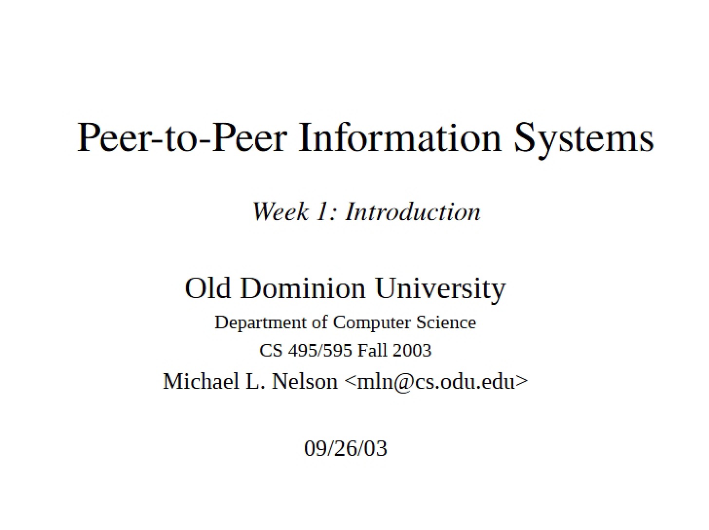 P2P Information Systems