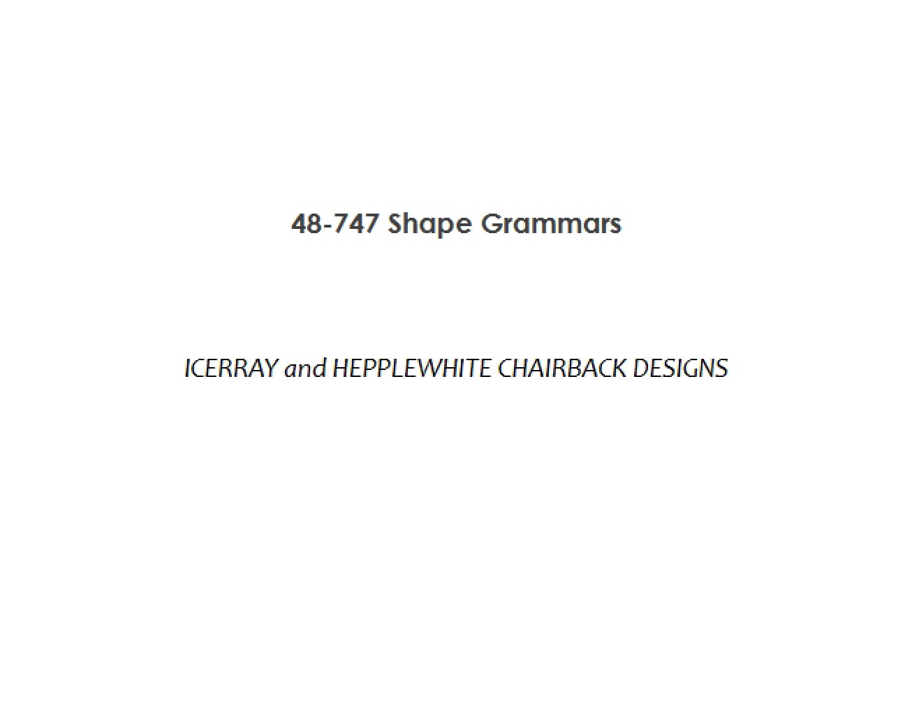 Designs for Hepplewhite Chair Backs and Icerary