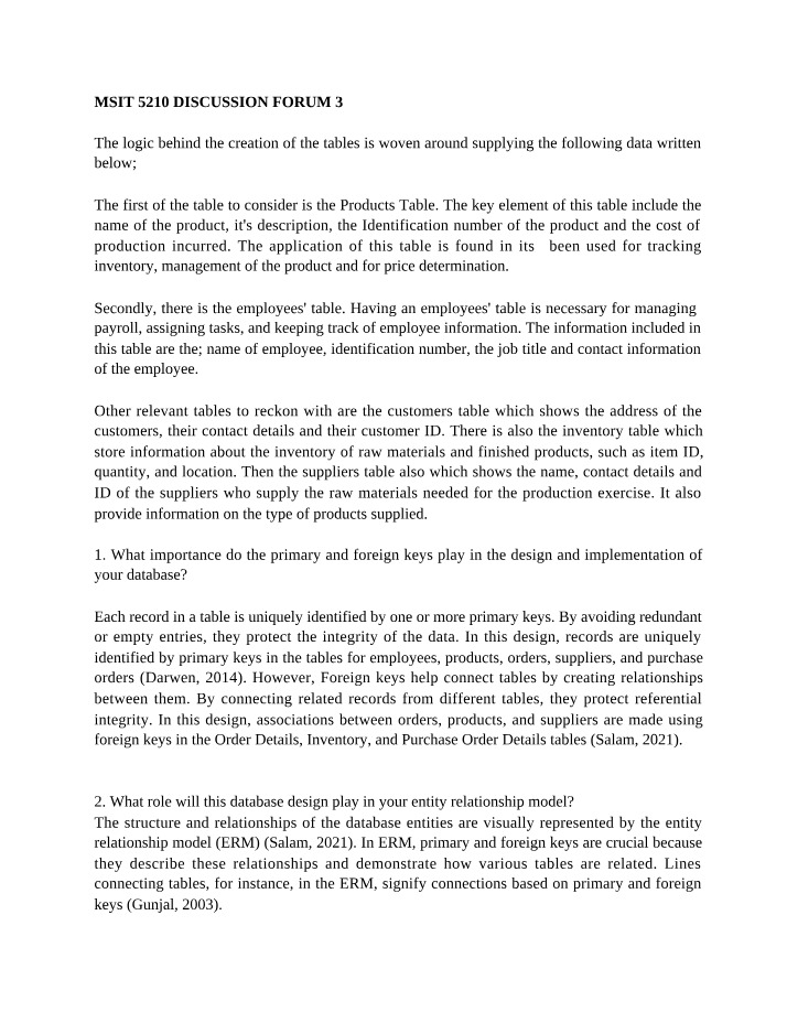 Discussion Forum 3 - MSIT 5210