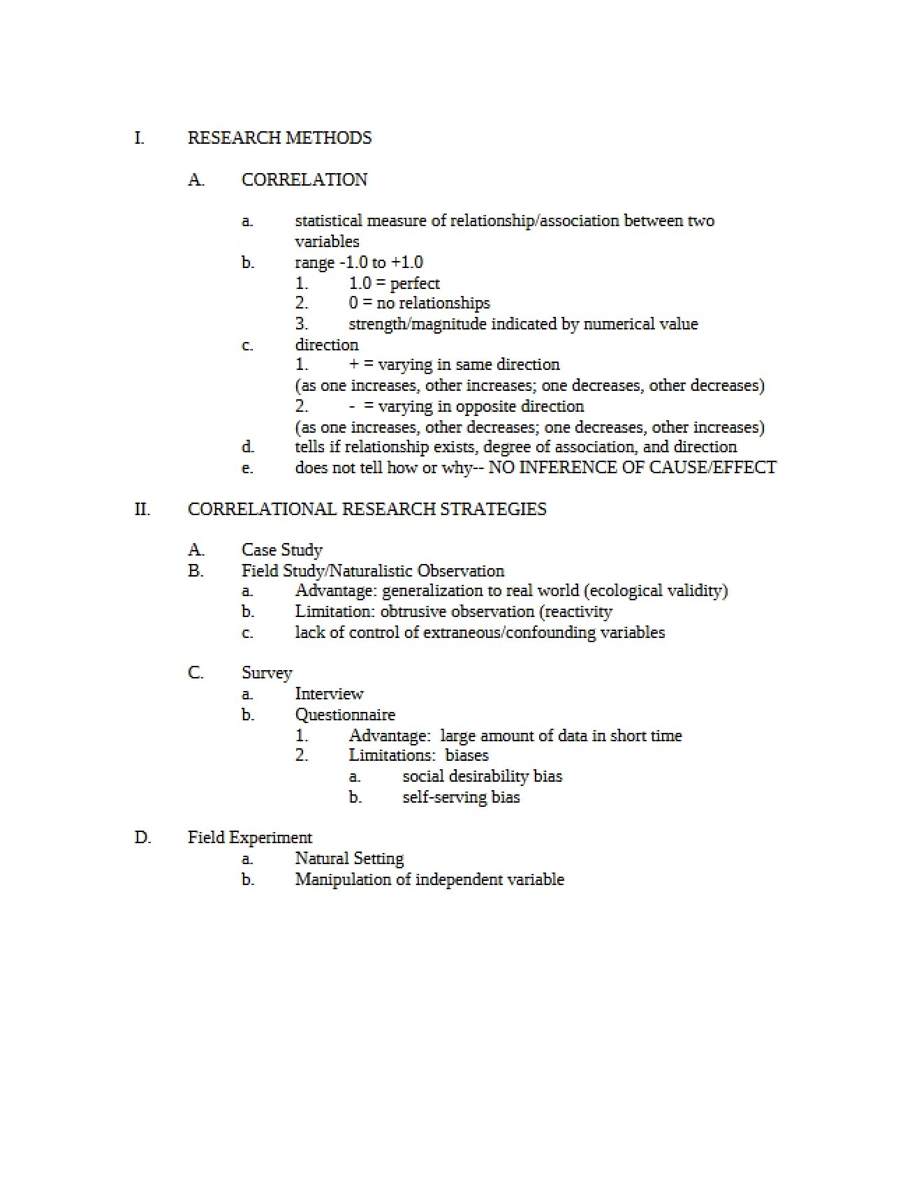 Overview of Research Methods in Psychology