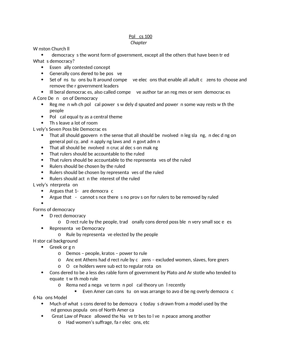 Chapter 3 of POLI100
