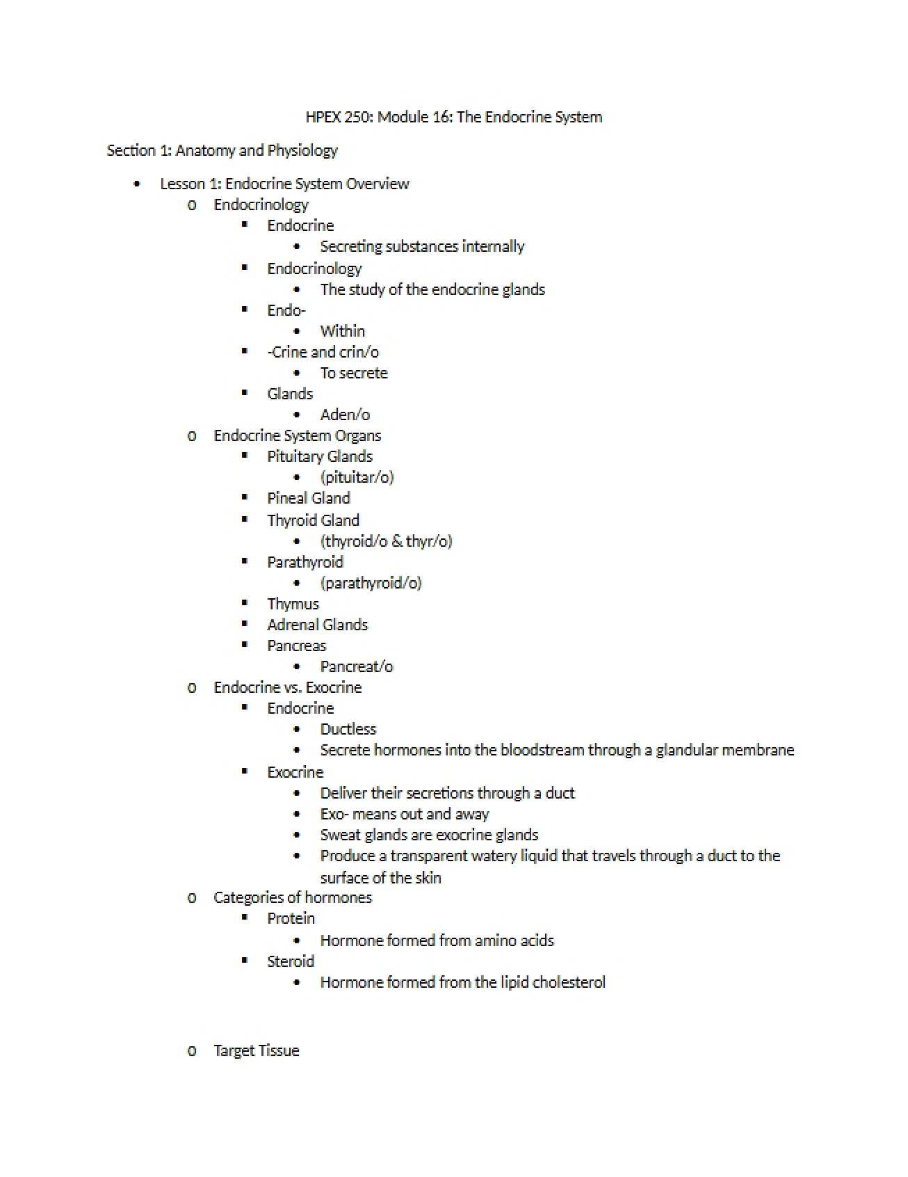 Endocrine System (Module 16)