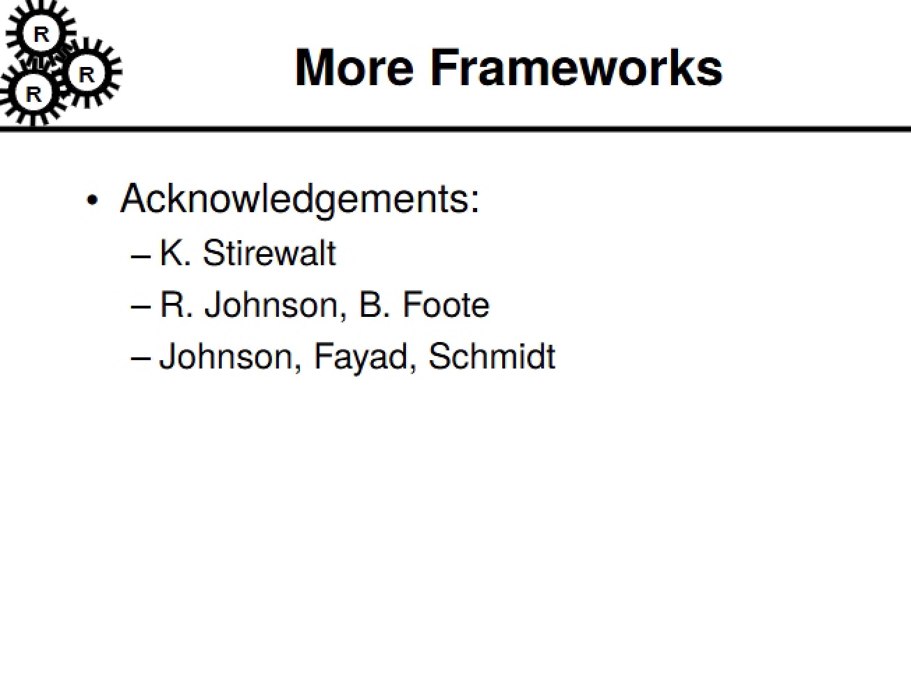 Additional Frameworks