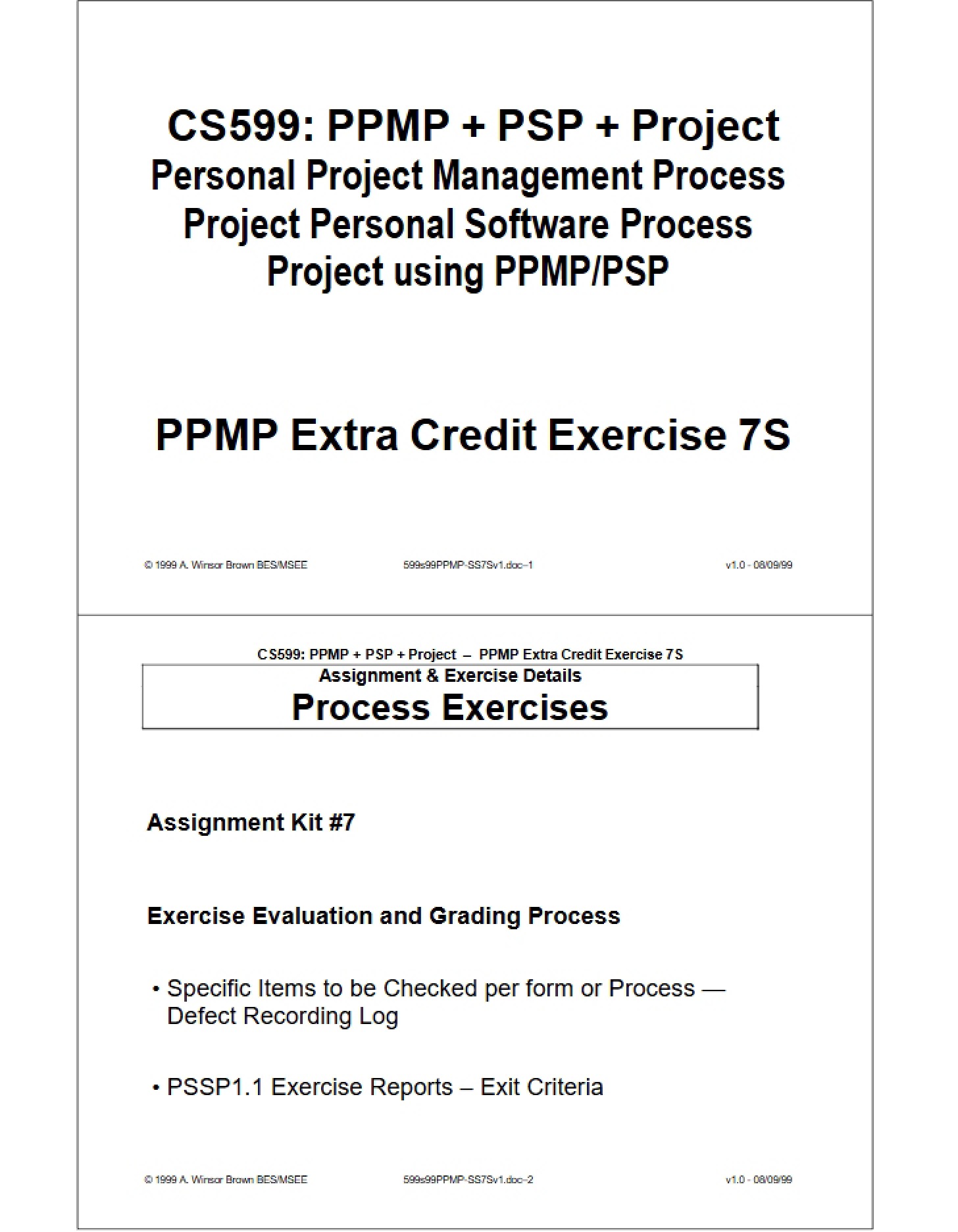 SS7S v1 PPMP (CS 599 Spring 99)