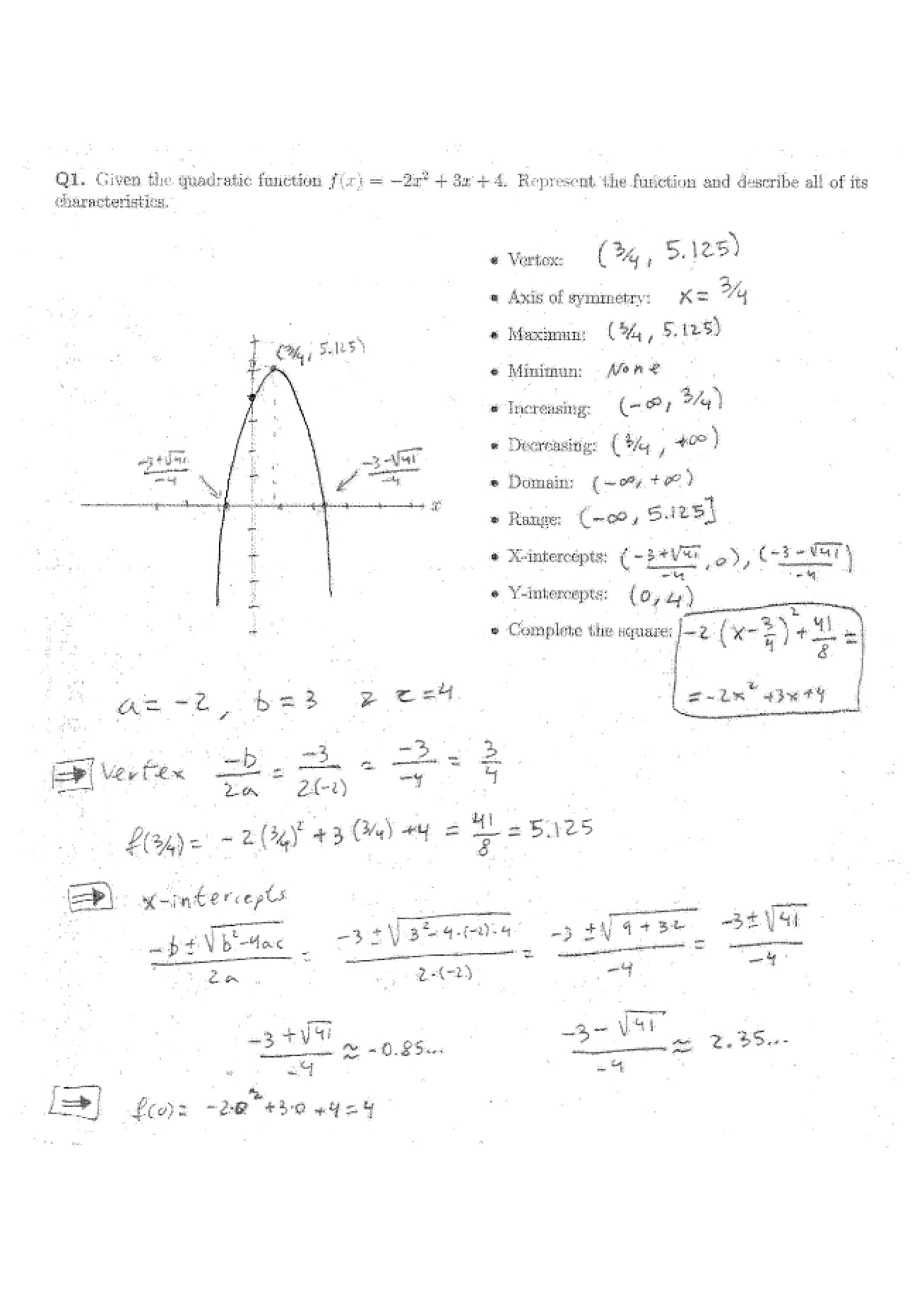 Functions Quadratic