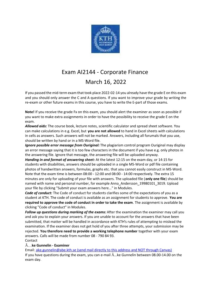 Yield to Maturity of a Five-Year Bond - Corporate Finance Exam