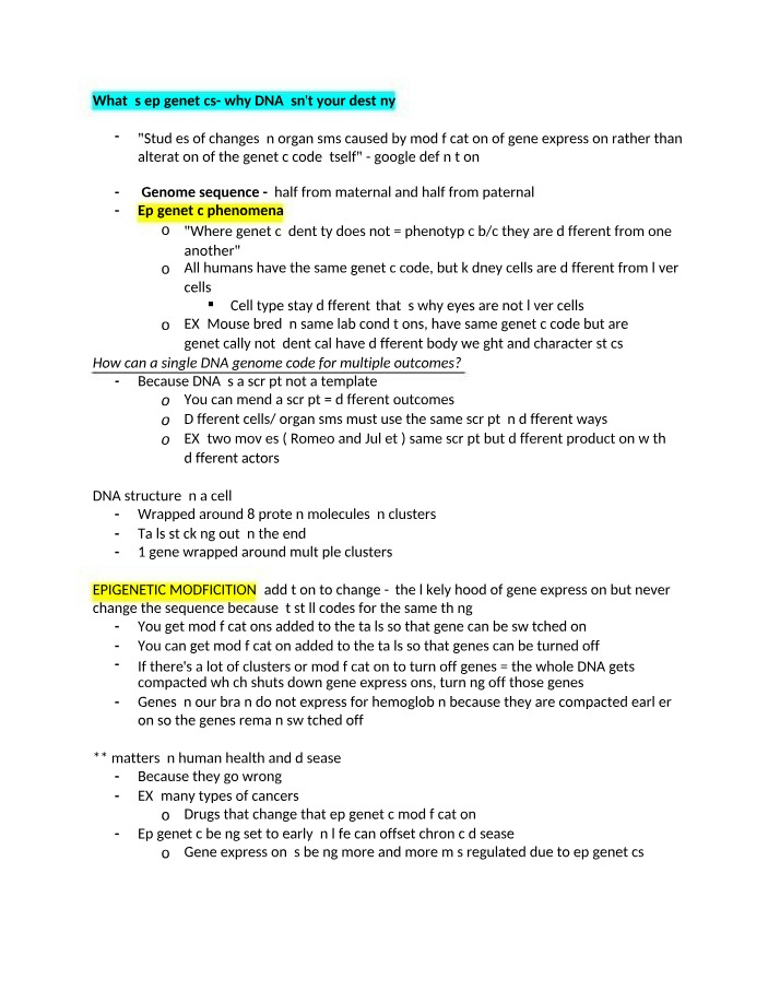 Epigenetics - What Is It