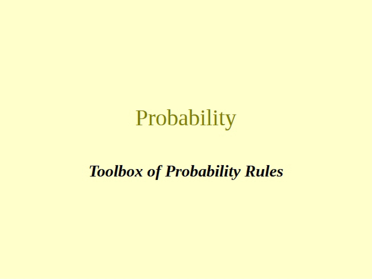 Probability Concepts