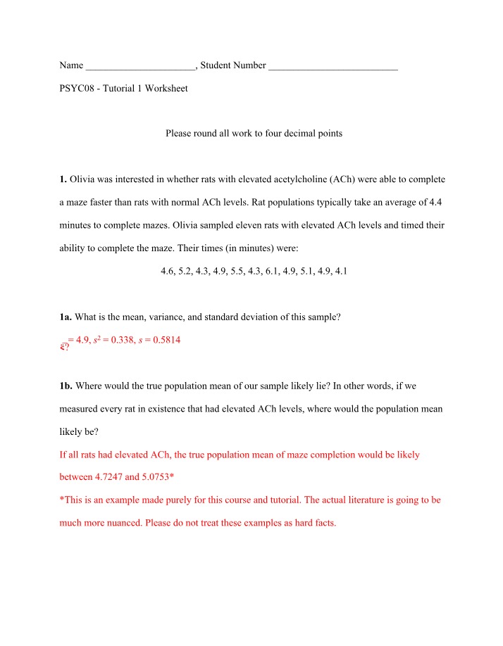 Worksheet KEY for Tutorial 1