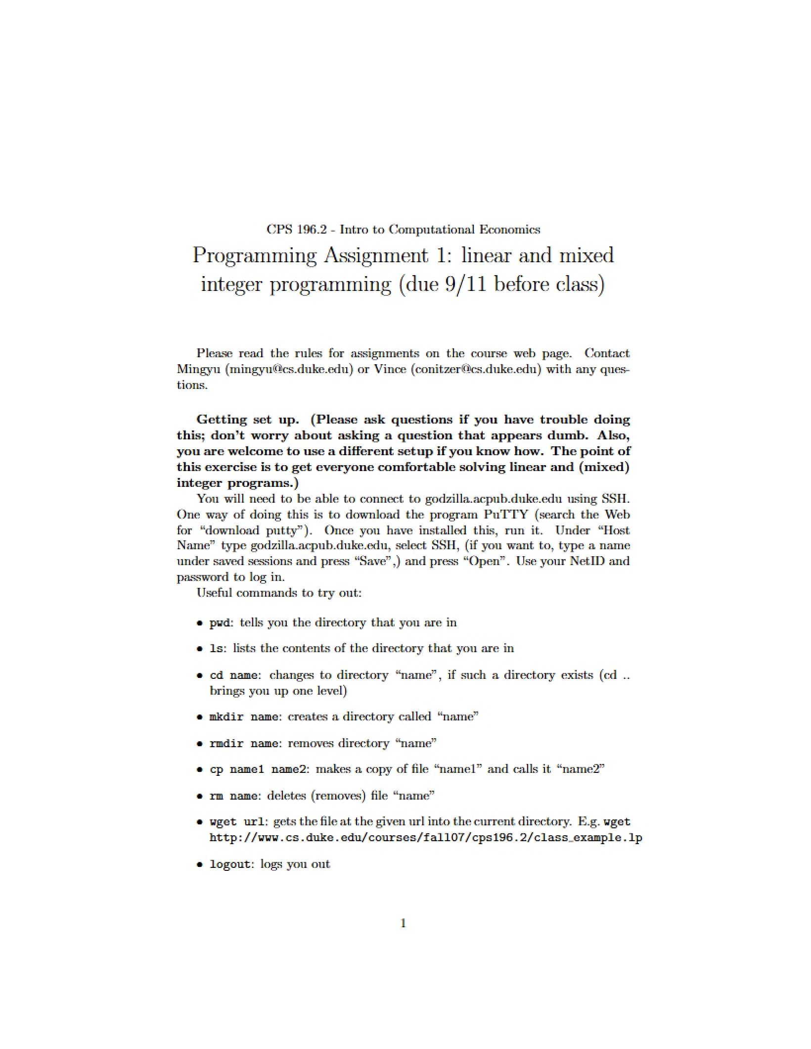 First Homework Assignment