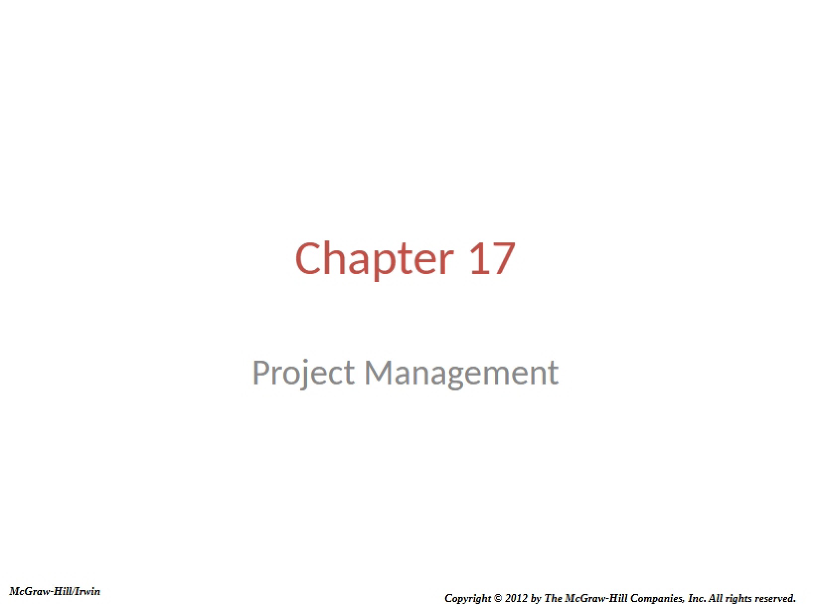 Management of Projects