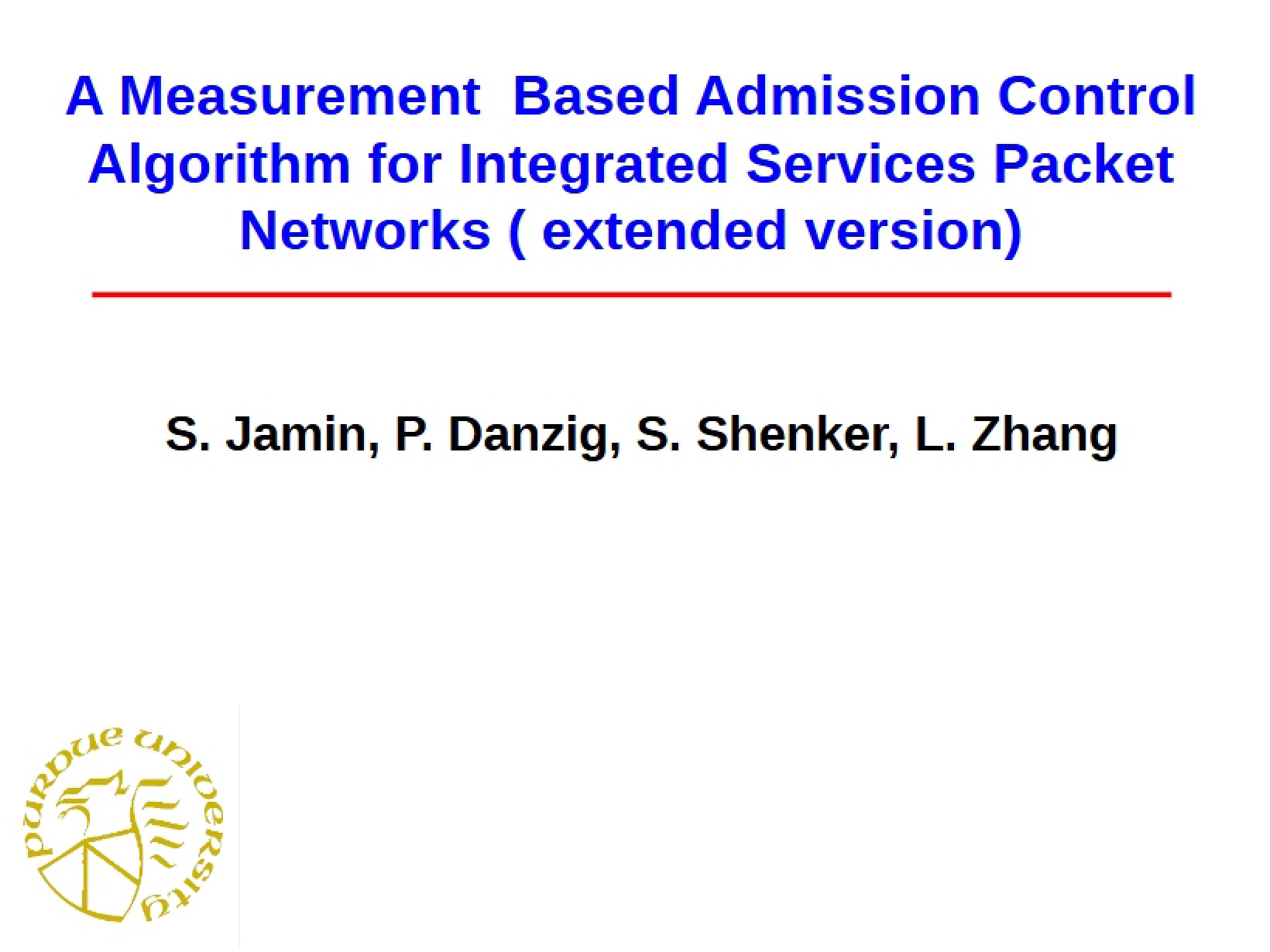 Admission Control Algorithm (Measurement Based)