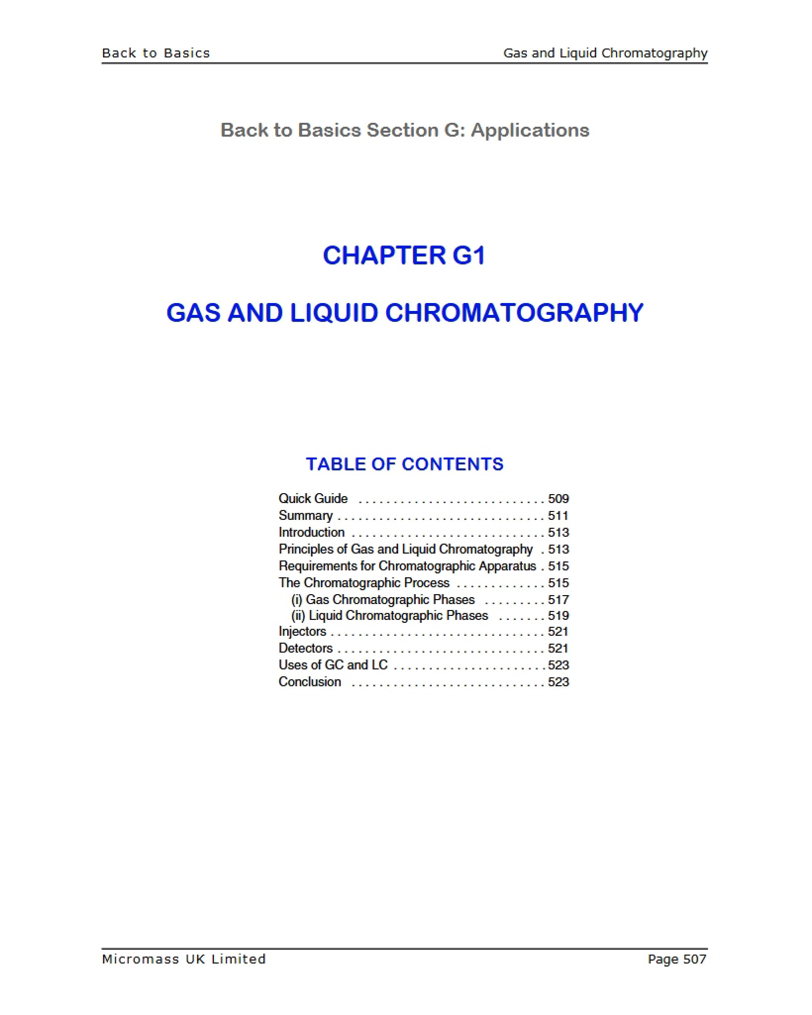Liquid and Gas Chromatography