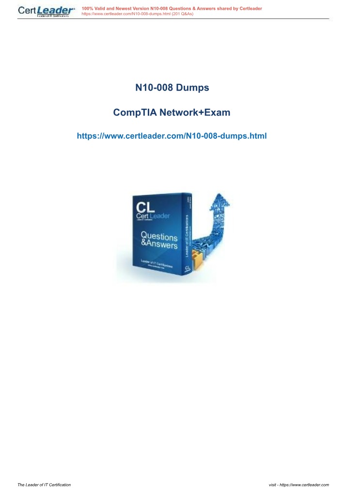 CompTIA Network+ N10-008 Practice Exam