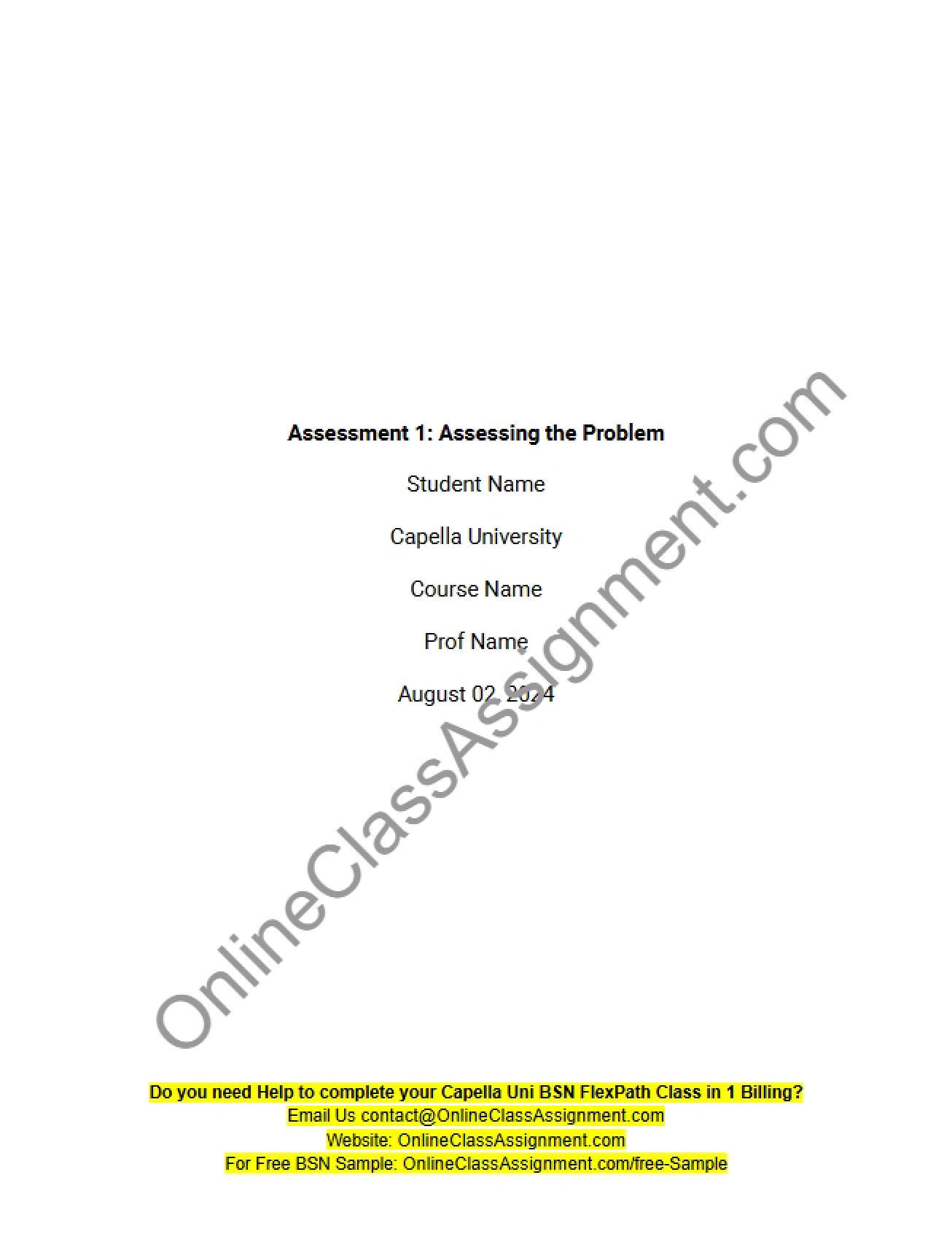 Problem Assessment (Assessment 1)