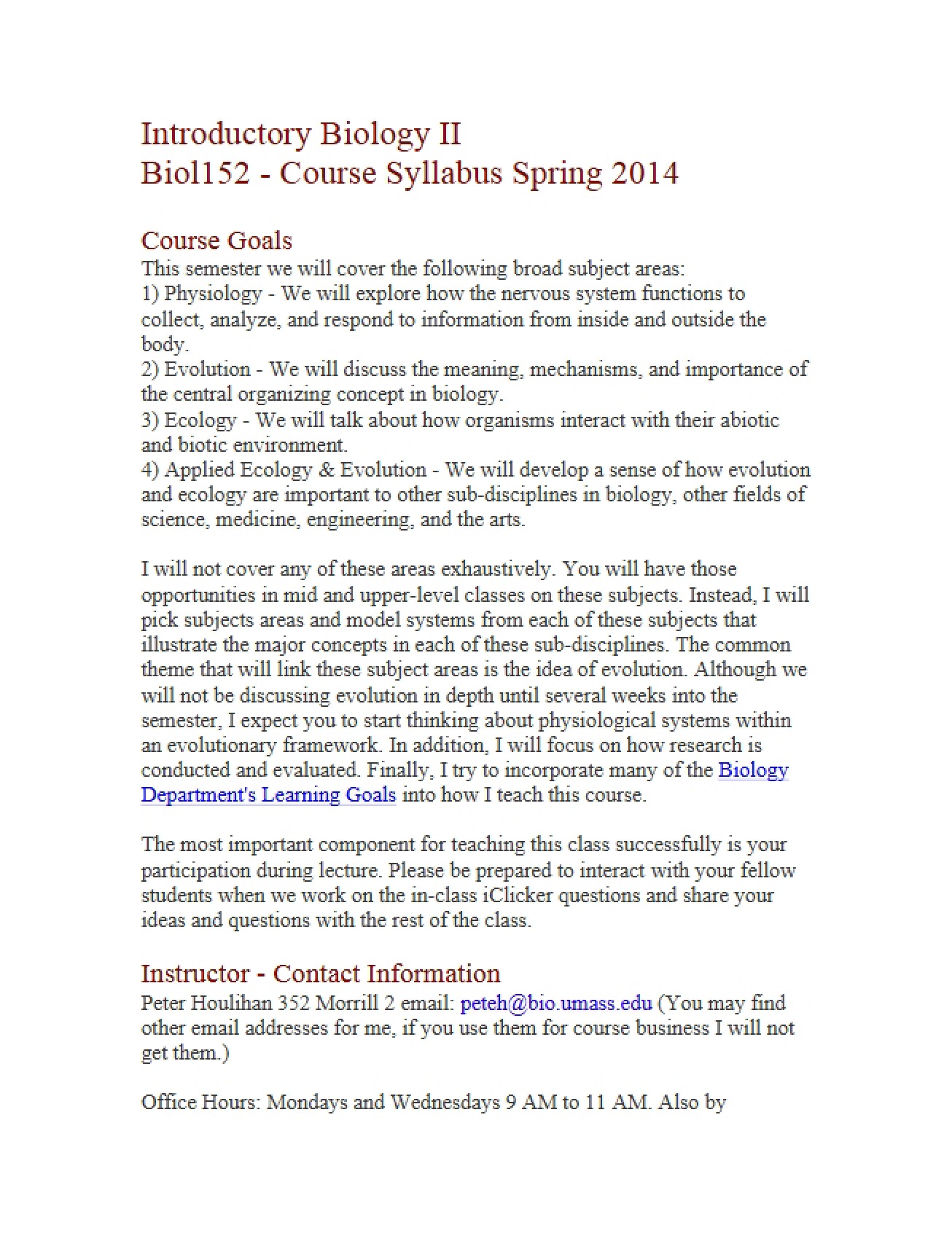 Spring 2014 Bio Syllabus