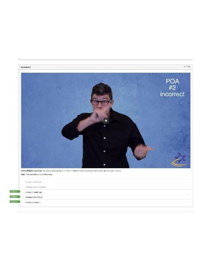 Beginning American Sign Language II Exercises