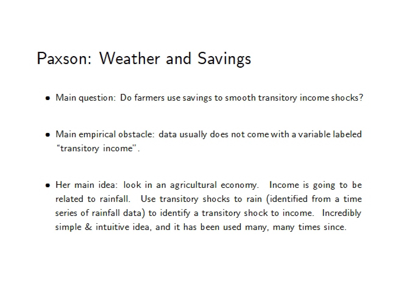 Savings and Weather (Paxson)