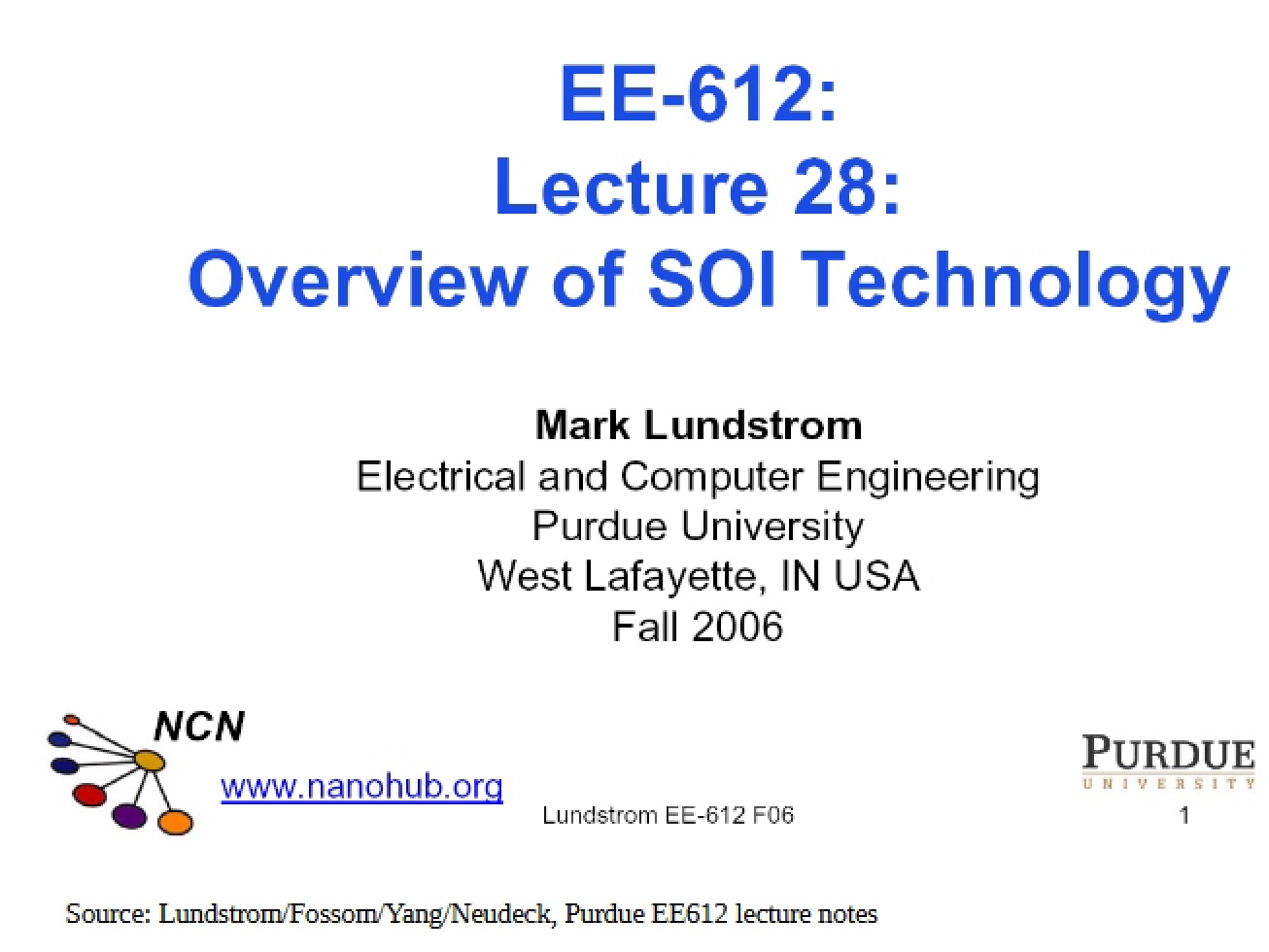 Summary of SOI Technology
