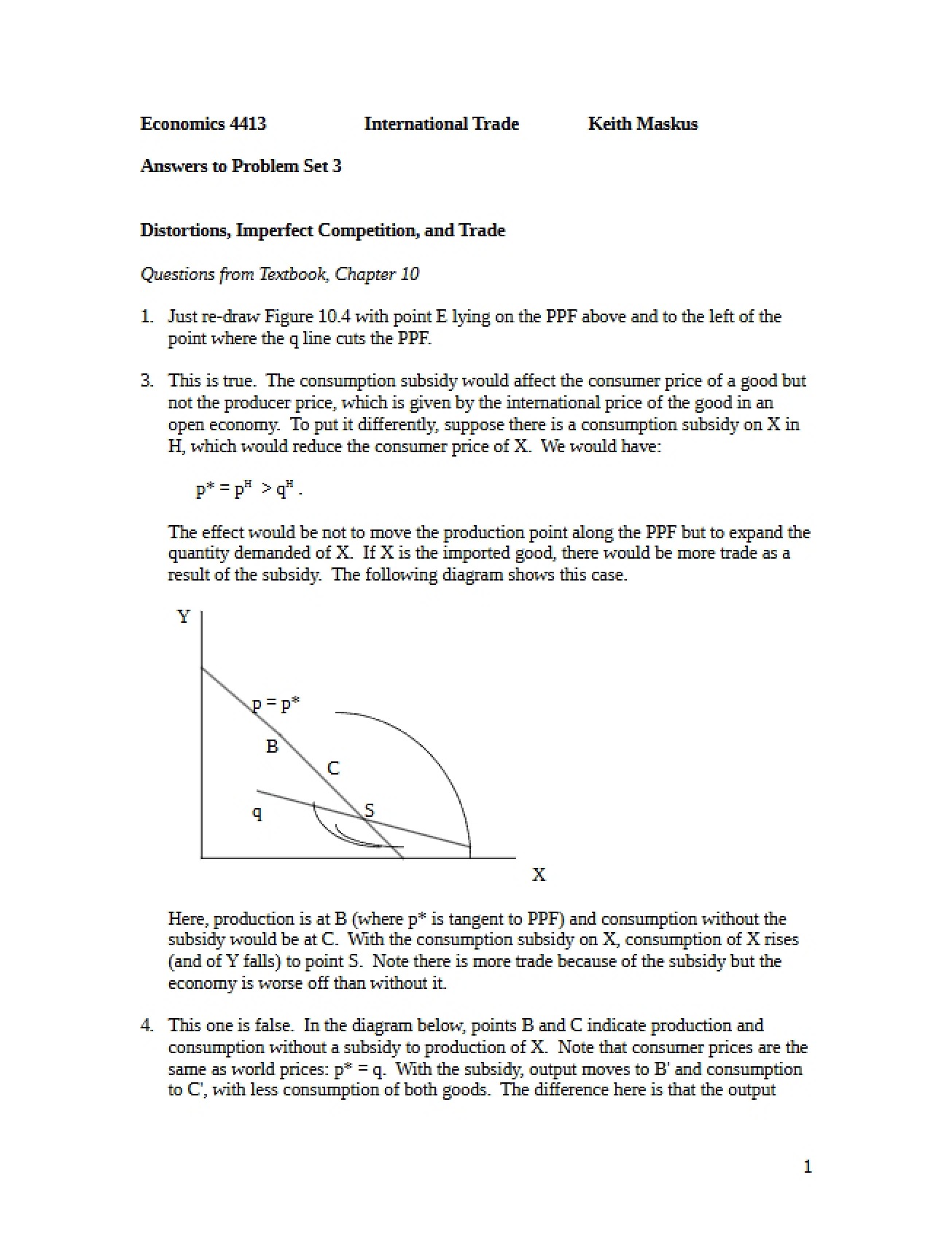 Solutions for Problem Set Three