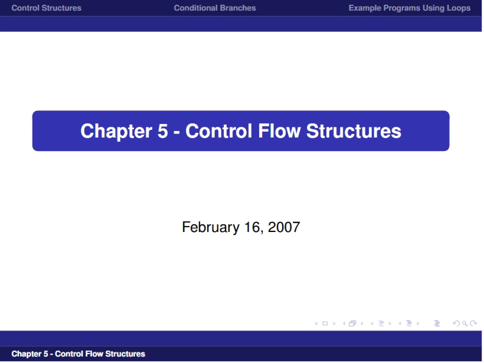 Structures of Control Flow