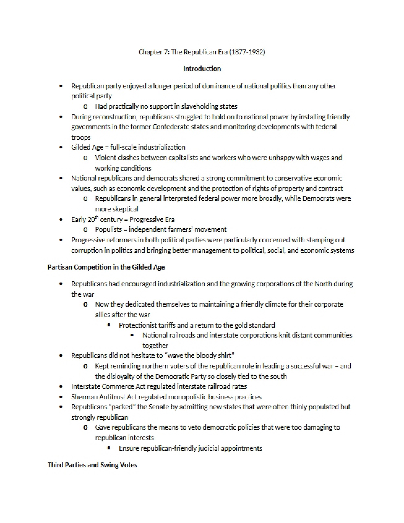 Constitutional Development During the Republican Era (1877-1932)